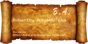 Boberity Annamária névjegykártya